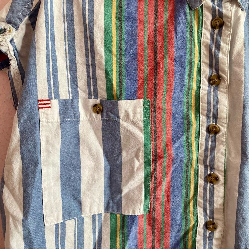 BDG Urban Outfitters 100% Cotton Stripe Casual Skater Cropped Button Down Top - Picture 2 of 8
